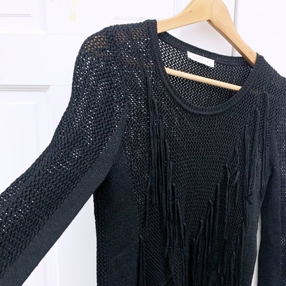 Sandro Open Knit Fringe Sweater - Picture 3 of 11